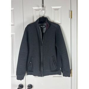 Ted Baker Mens Quilted Waffle Full Zip Grey Jacket Size 4/Large